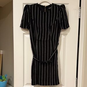 Express Black and White Striped Mini Dress